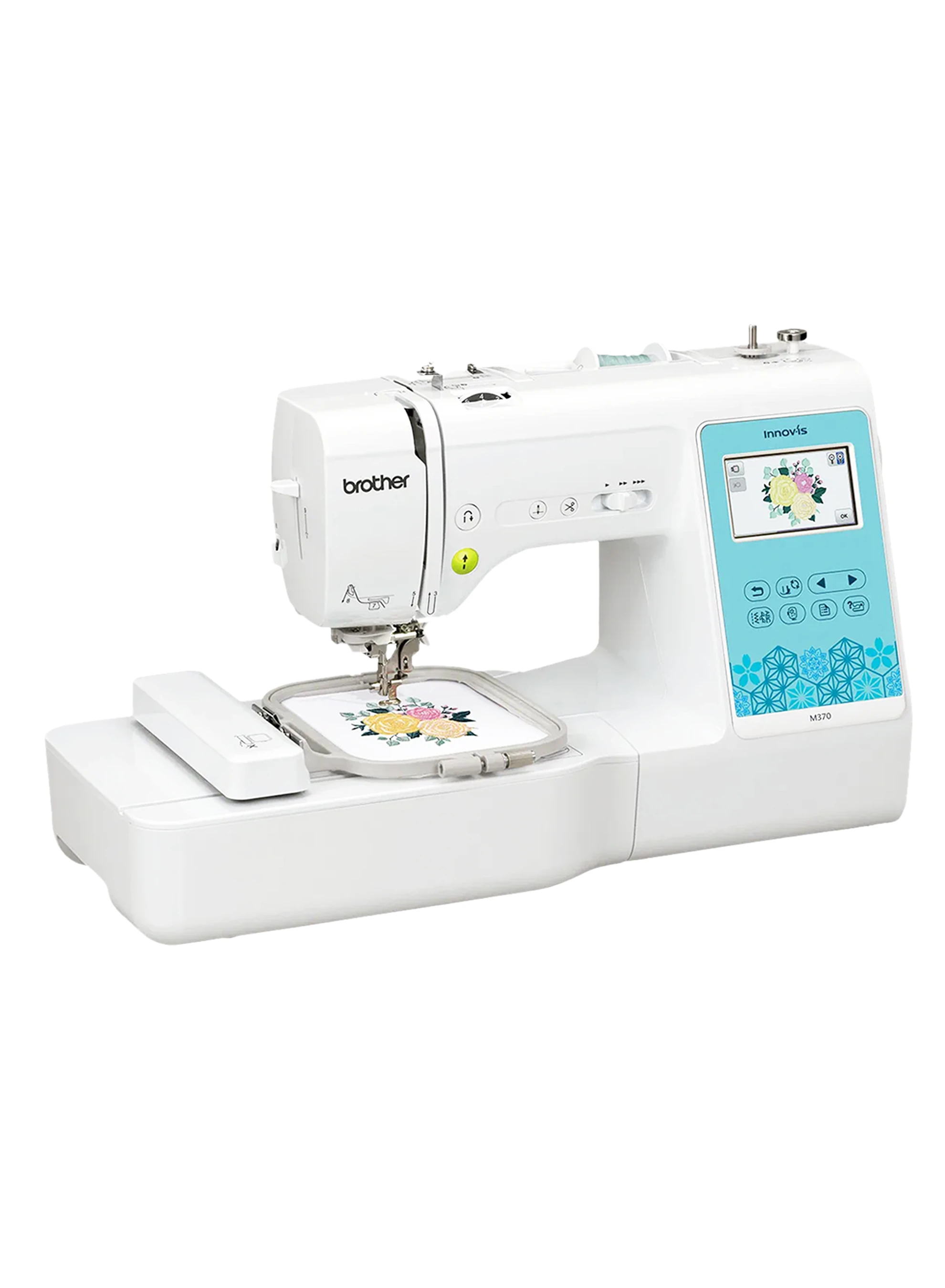 Innov-is M370 Electric Sewing and Embroidery Machine |Featuring easy-to-use functions |built-in designs and wireless connectivity | on-screen editing capability | Advanced needle threading system | white color |Made in Vietnam M370 White