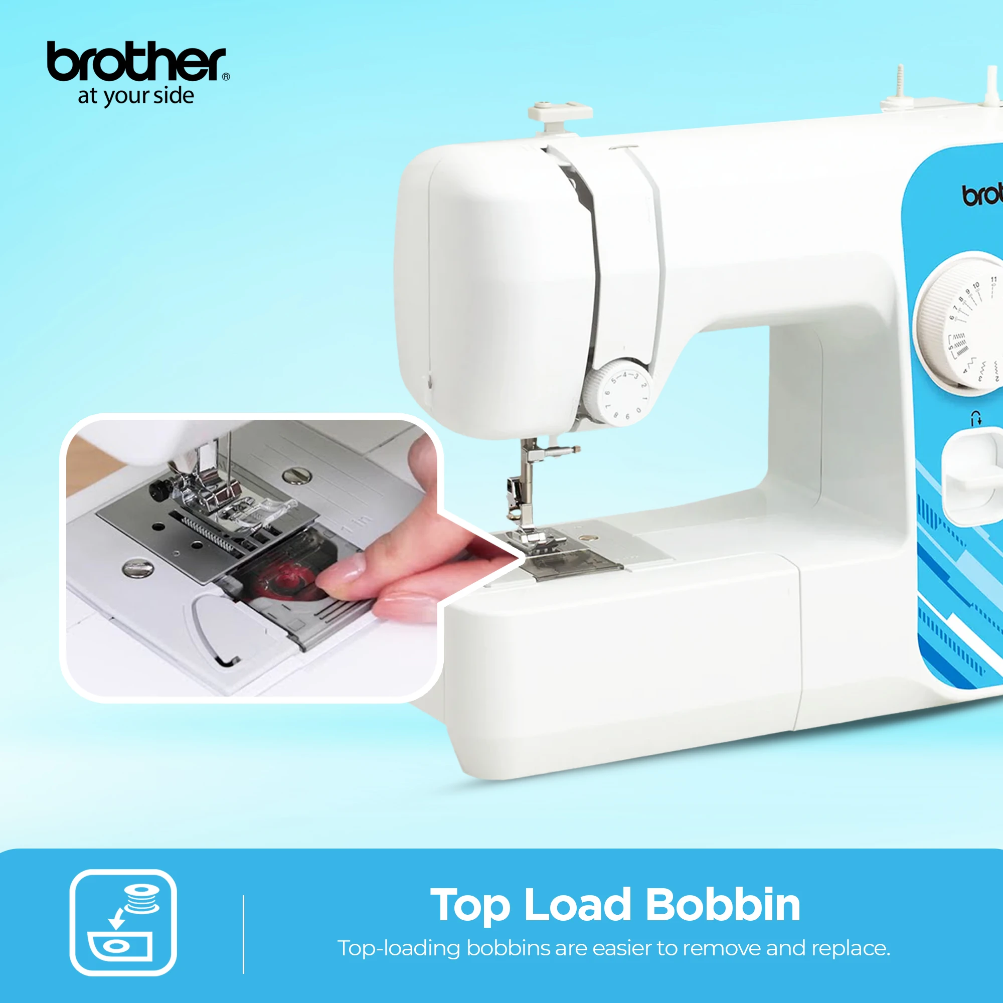 X14S Portable Free Arm Electrical Sewing Machine Featuring 14 built-in stitches and 4-step buttonhole