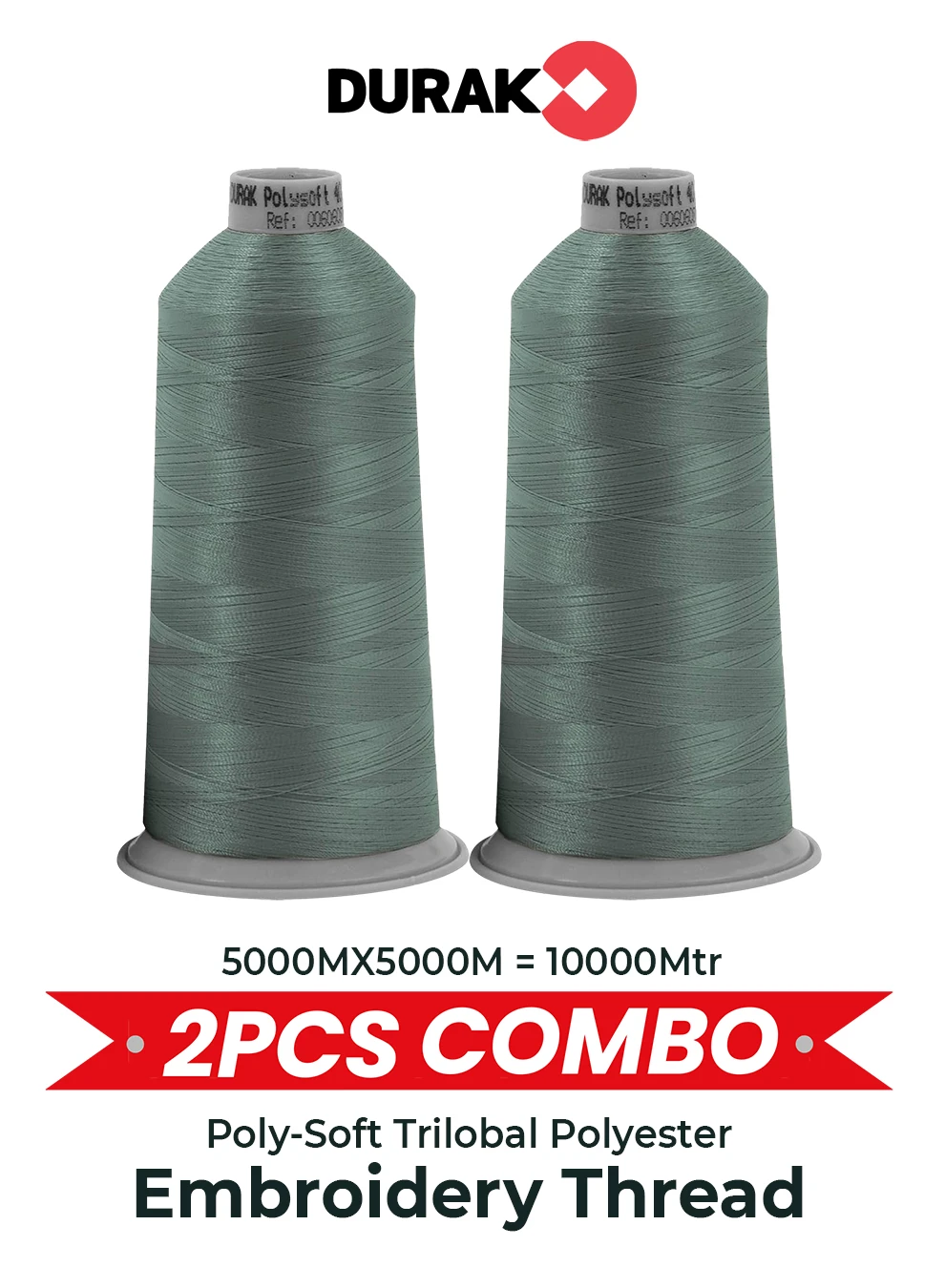 2 piece combo Durak Poly-Soft Trilobal Polyester Embroidery Thread