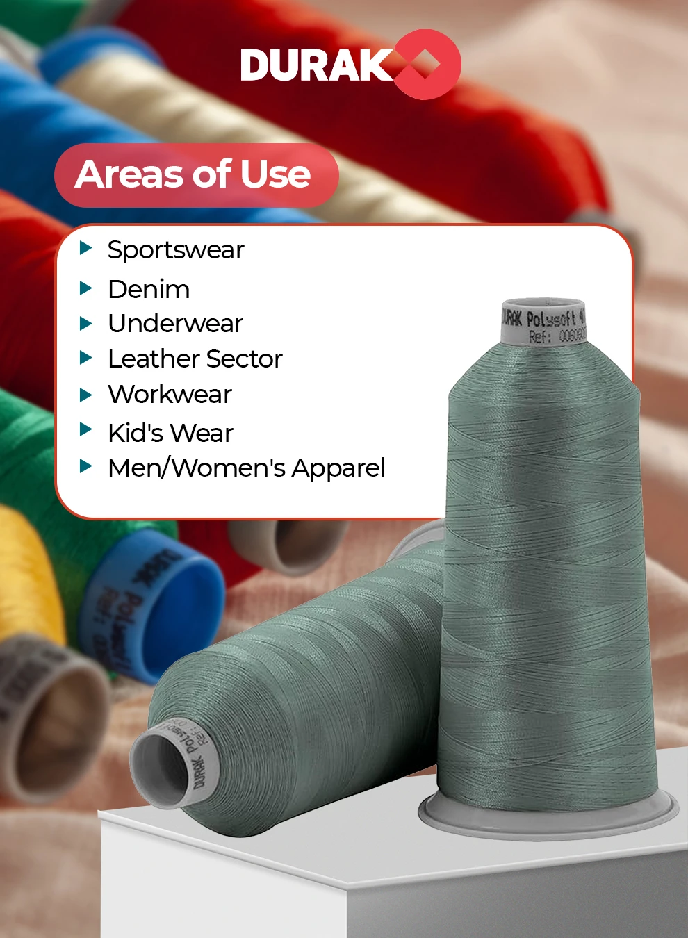 2 piece combo Durak Poly-Soft Trilobal Polyester Embroidery Thread