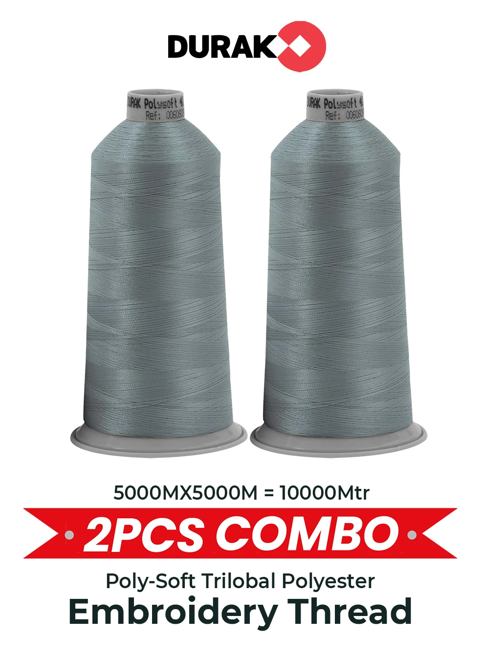 2 piece combo Durak Poly-Soft Trilobal Polyester Embroidery Thread