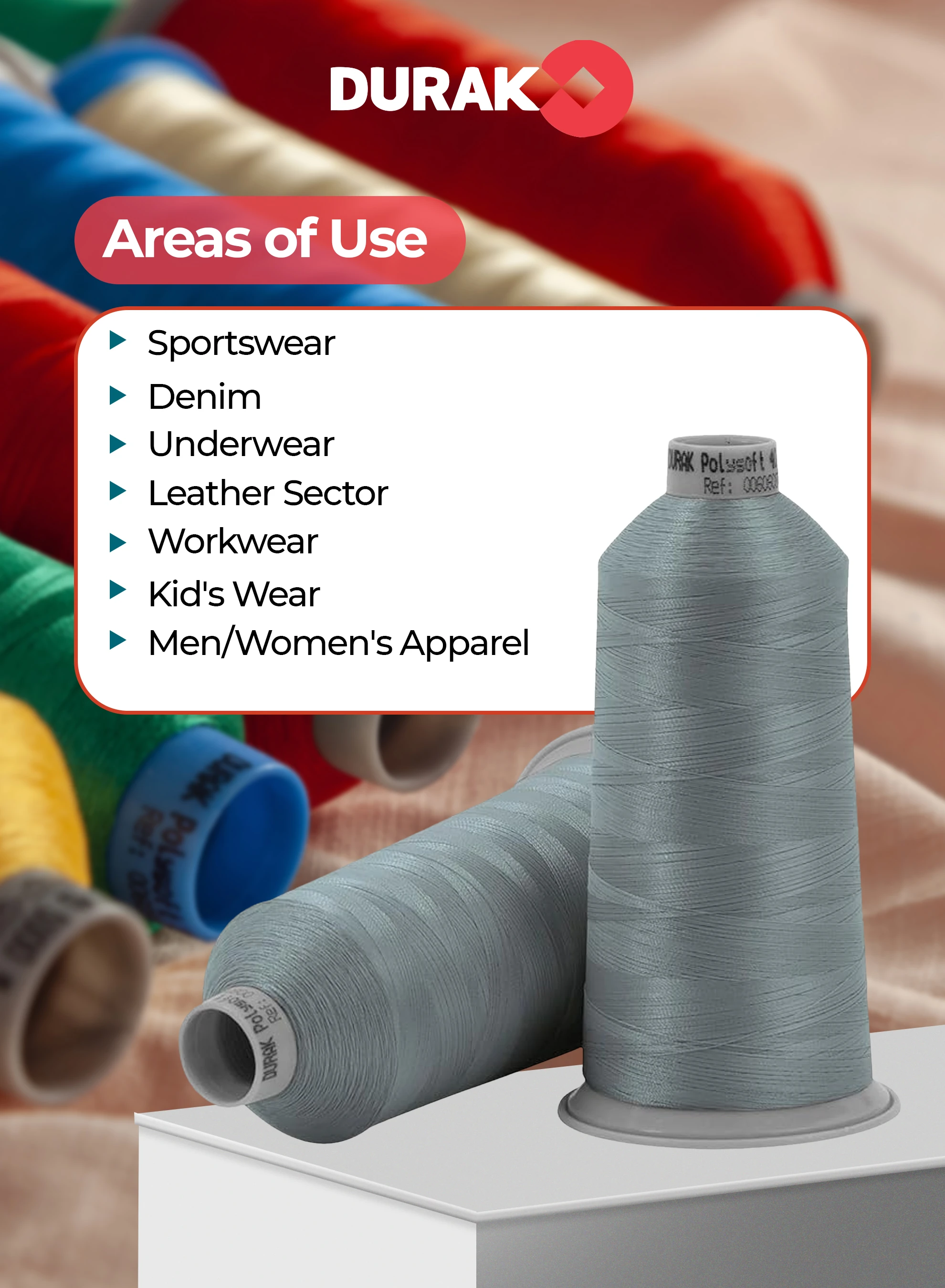 2 piece combo Durak Poly-Soft Trilobal Polyester Embroidery Thread