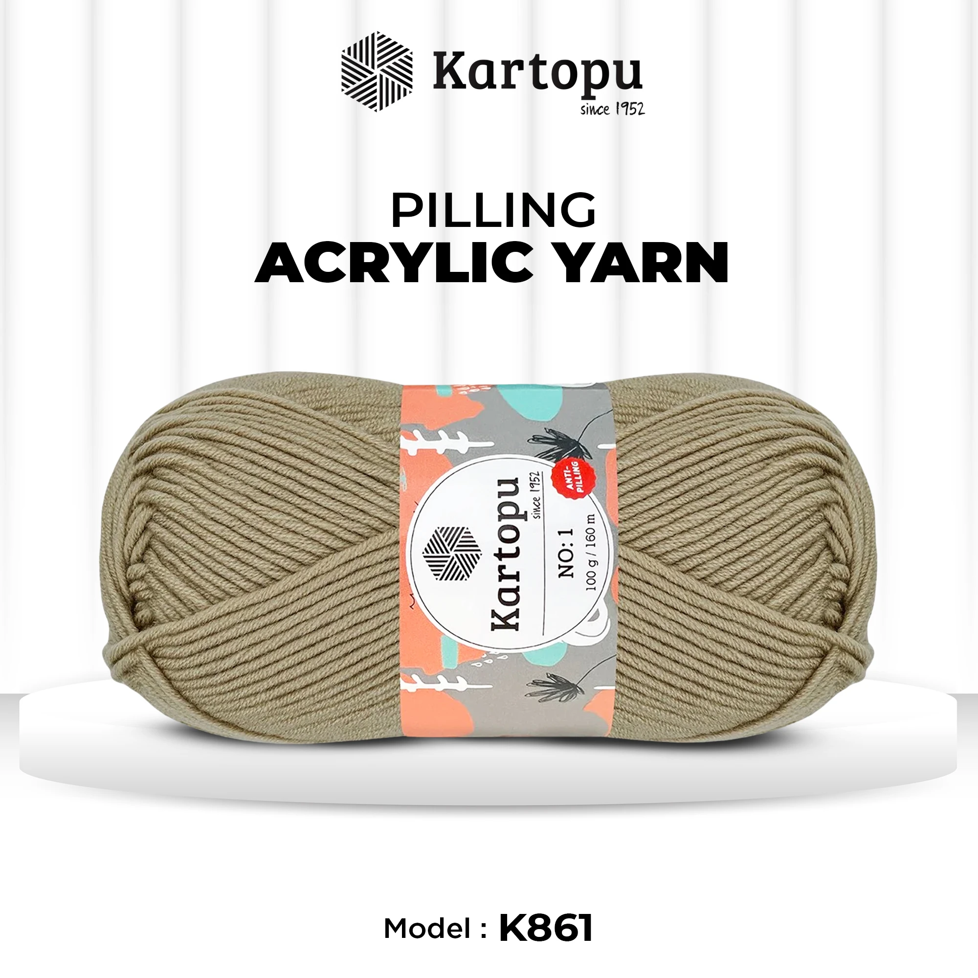 Kartopu K861 No-1 Yarn â€“ 100g, 160m