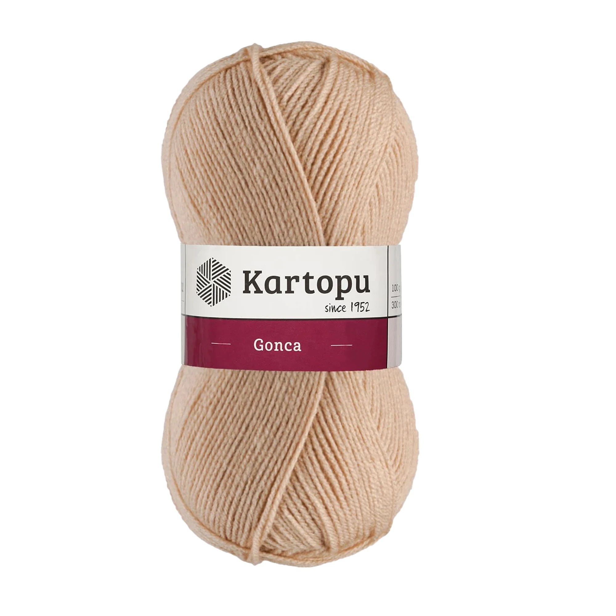Kartopu K855 Gonca Knitting Yarn â€“ 100g, 300m â€“ Sand Beige