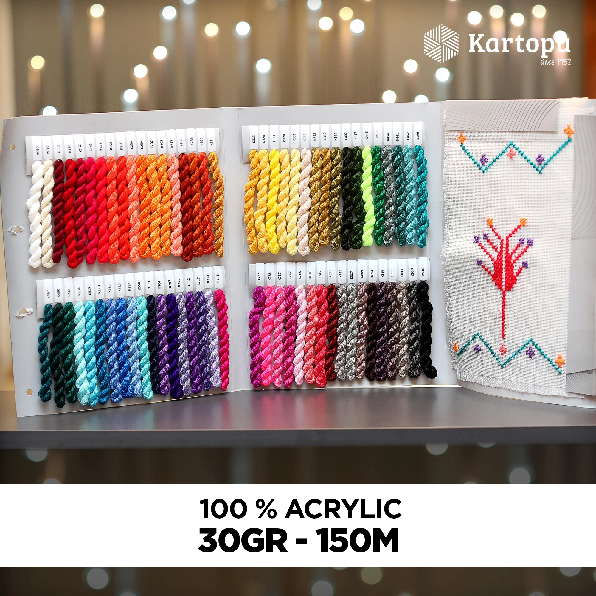 Kartopu K025 Etamin Knitting Yarn â€“ 30 g, 150 Meter Length, Cream