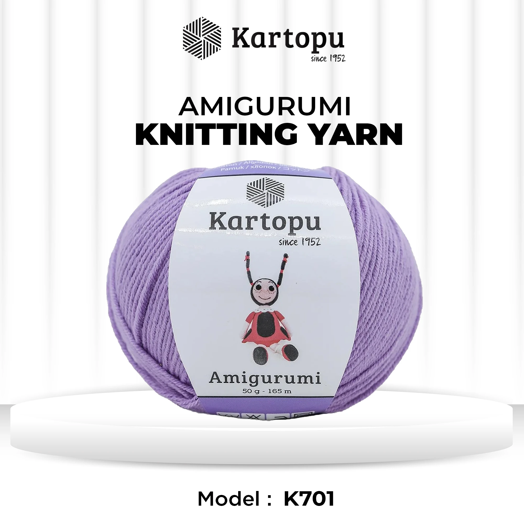 Kartopu K701 Amigurumi Knitting Yarn â€“ 50g, 165m
