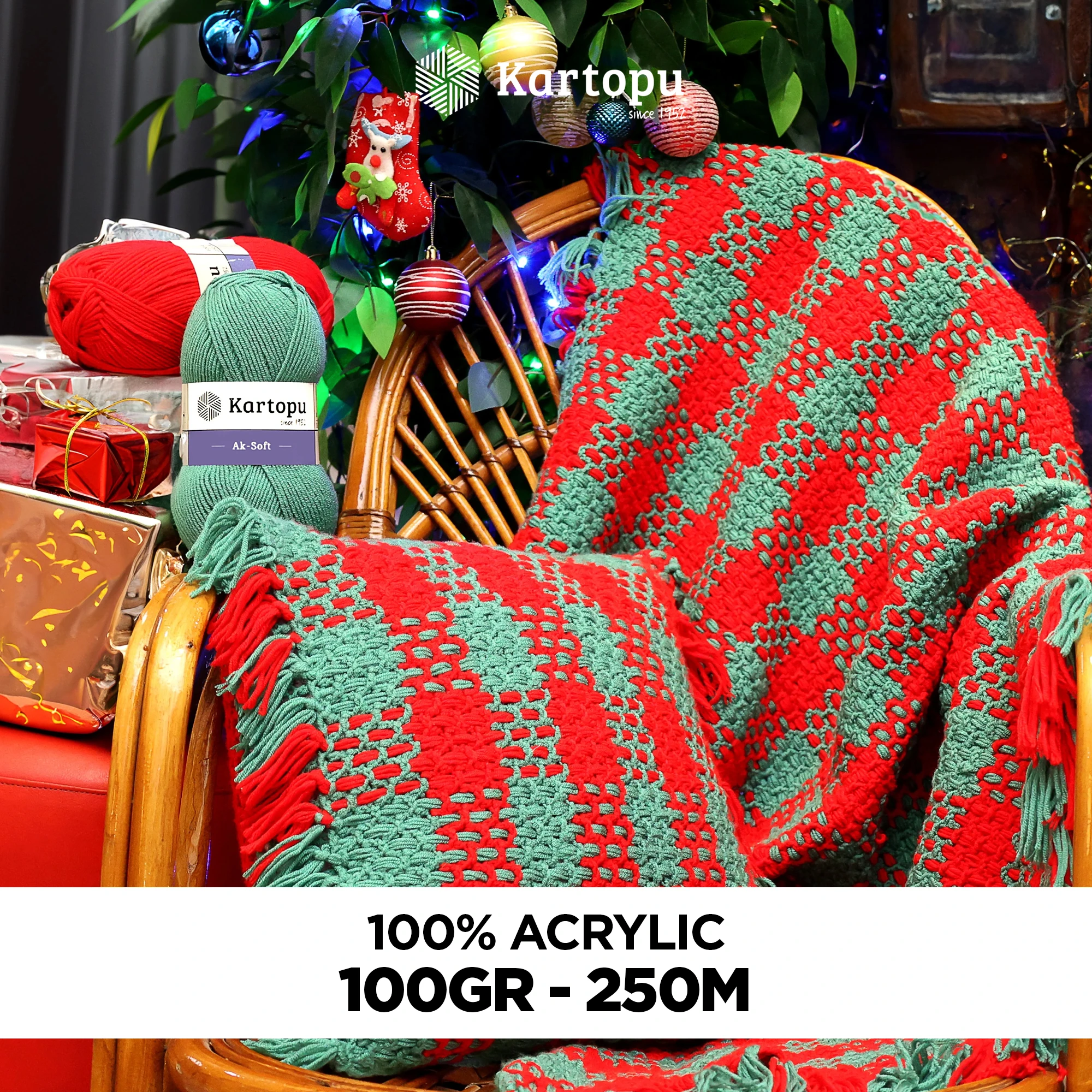 Kartopu K1763 Ak-Soft Knitting Yarn â€“ 100g, 250m, Dusty Rose Pink