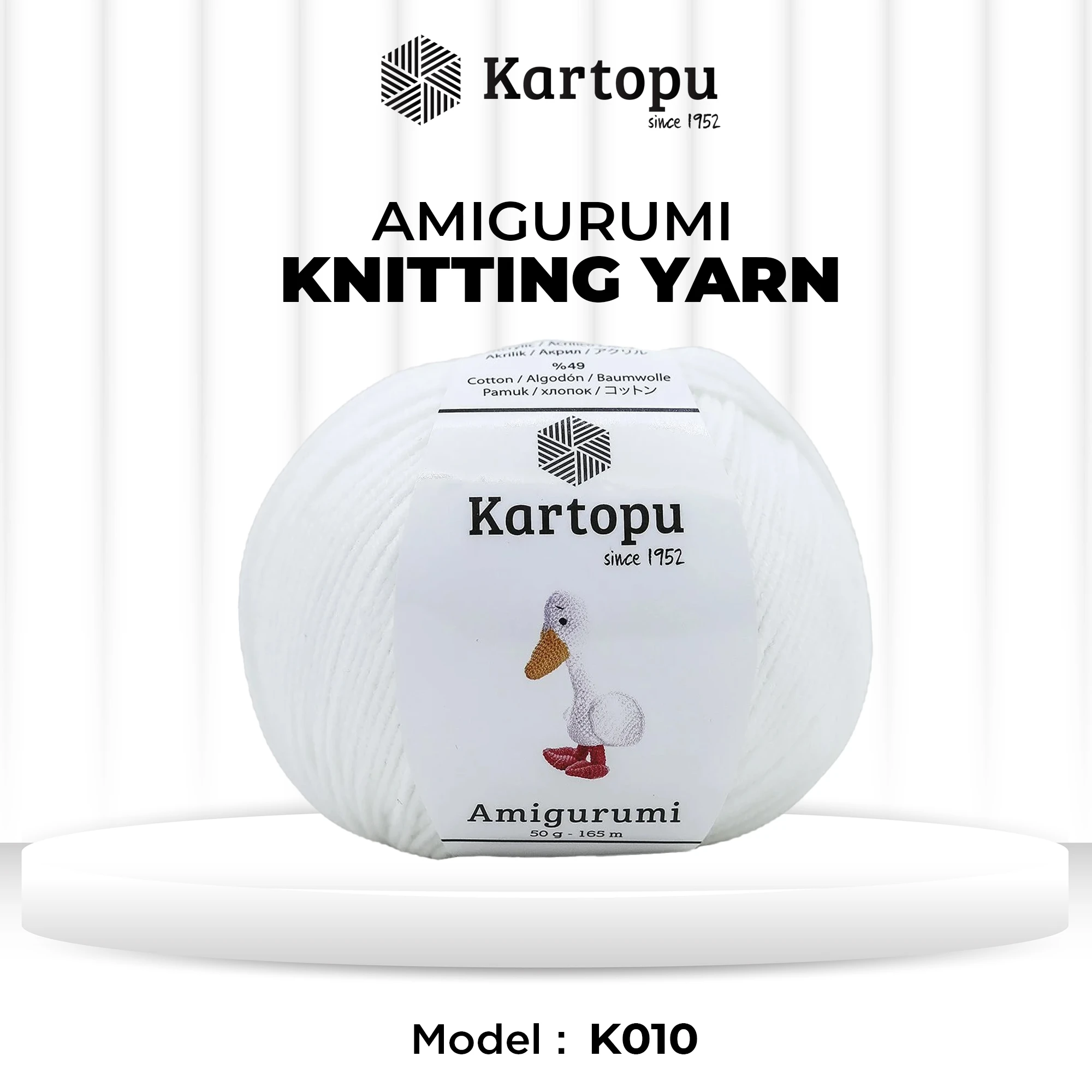 Kartopu K010 Amigurumi Knitting Yarn â€“ 50g, 165m
