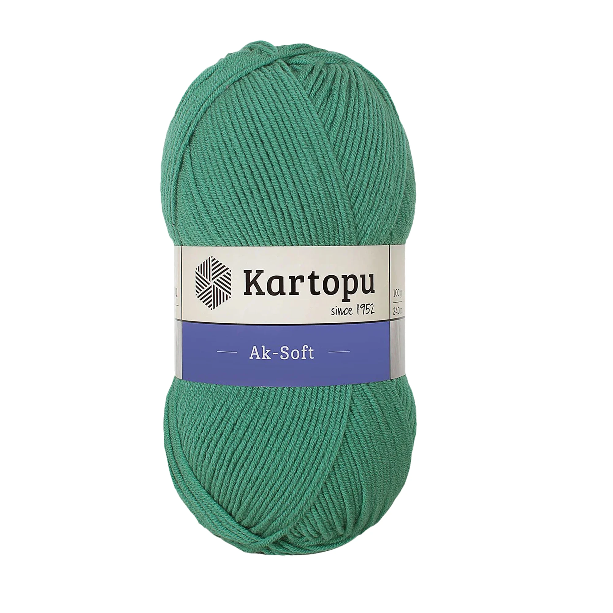 Kartopu K472 Ak-Soft Knitting Yarn â€“ 100g, 250m | Premium Acrylic Yarn for Knitting & Crochet (Green)