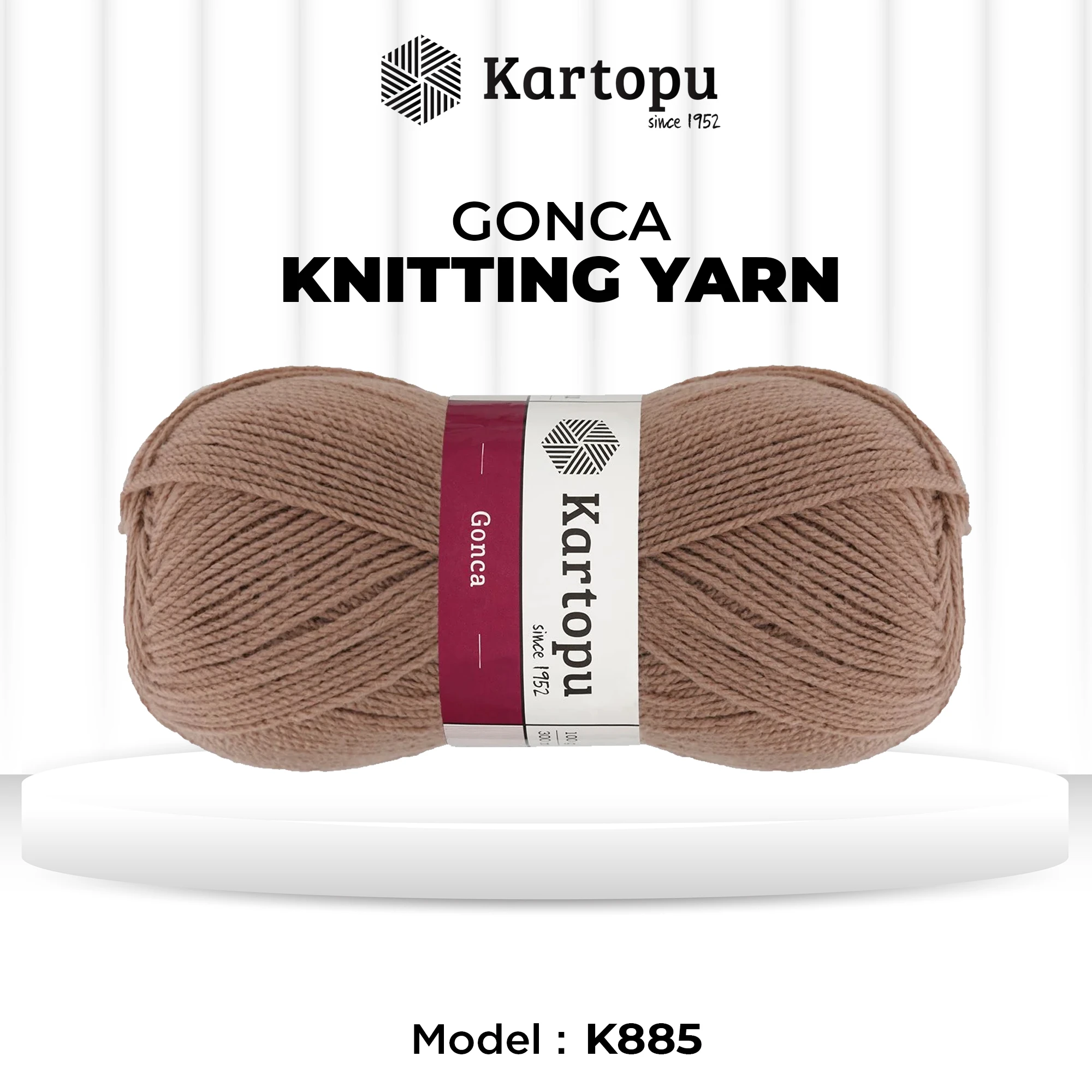 Kartopu K885 Gonca Yarn â€“ 100g Soft Acrylic, 300m â€“ Coffee with Milk | Ideal for Knitting, Embroidery & Crochet