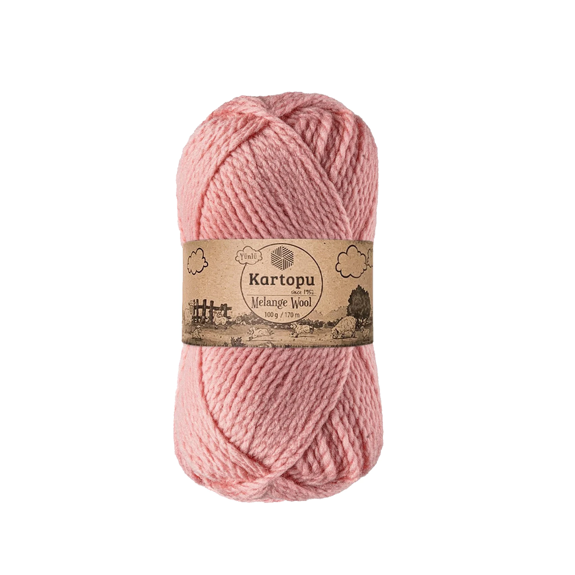 Kartopu K2116 Melange Wool Knitting Yarn â€“ 100 g, 170 Meter Length