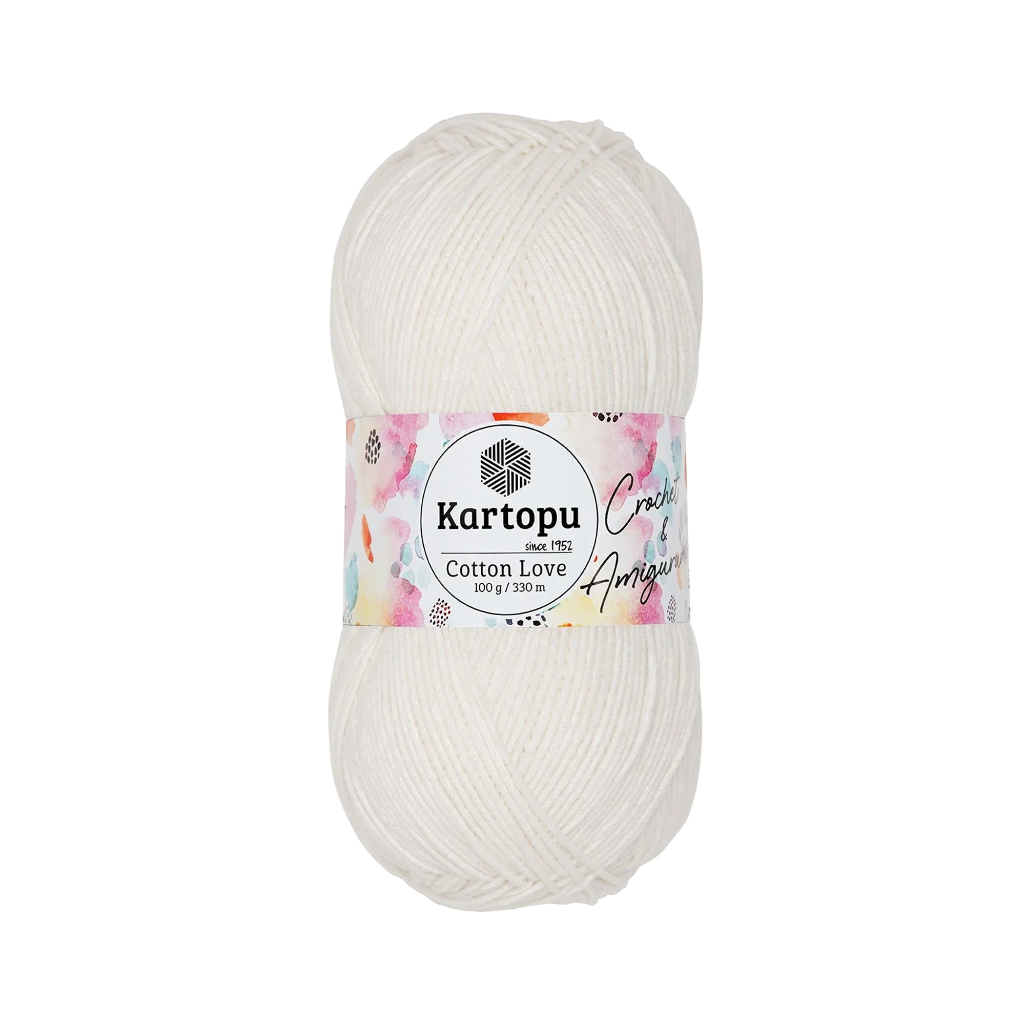 Kartopu K011 Cotton Love Knitting Yarn â€“ 100 g, 330 Meter Length, Light Cream