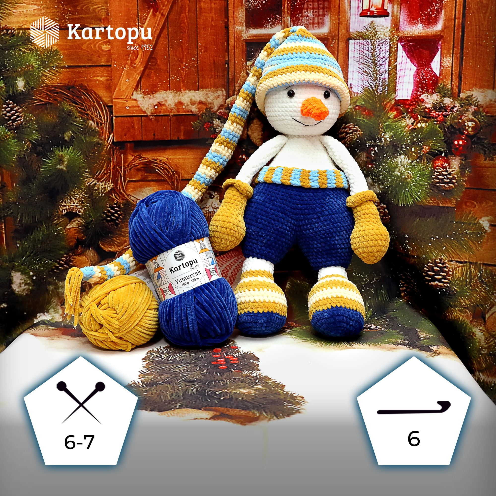 Kartopu K523 Yumurcak Knitting Yarn â€“ 100g, 120m | Soft Polyester Yarn for Babywear, Blankets & Crafts (Blue)